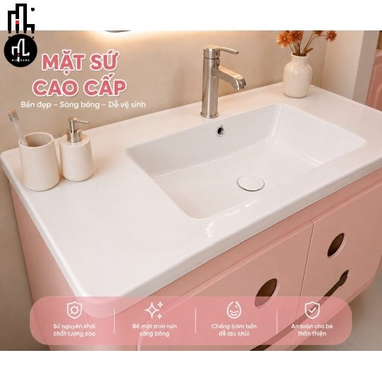 Tủ Lavabo cho bé  MH BG 01H - Màu Hồng dễ thương